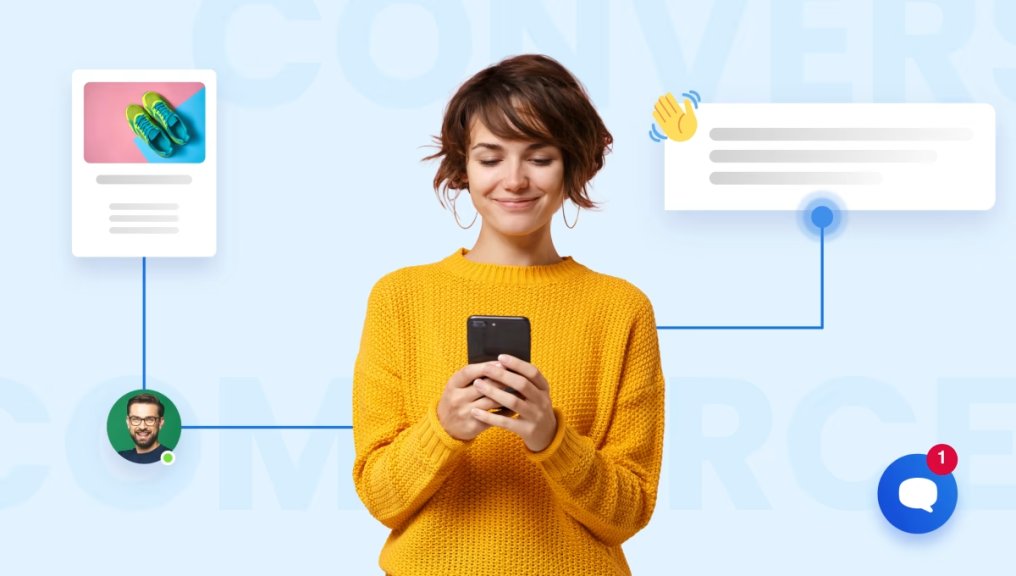 Commerce Conversationnel : L'Avenir de la Découverte des Marques à l'Ère de l'IA Assistant IA guidant l'utilisateur à travers un shopping personnalisé et la découverte de marques